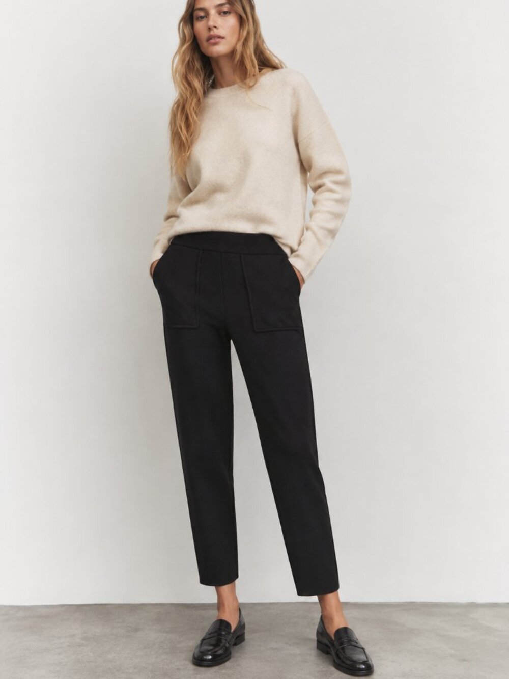 Zara✨Knit Cropped Wide Leg Trouser Pants